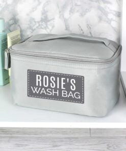 Personalised Classic Grey Vanity Bag