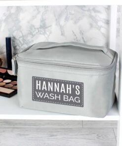 Personalised Classic Grey Vanity Bag