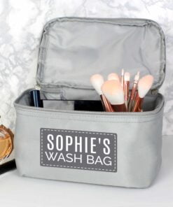 Personalised Classic Grey Vanity Bag