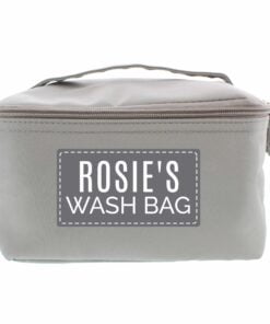 Personalised Classic Grey Vanity Bag