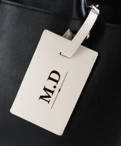 Personalised Classic Initials Cream Luggage Tag