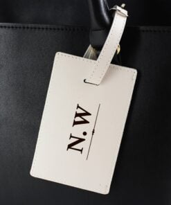 Personalised Classic Initials Cream Luggage Tag