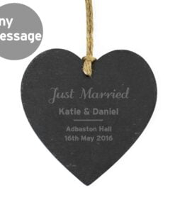 Personalised Classic Slate Heart Decoration