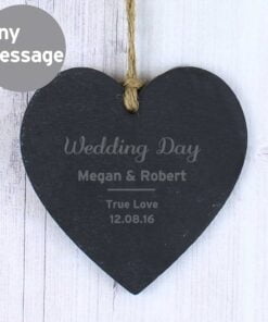 Personalised Classic Slate Heart Decoration