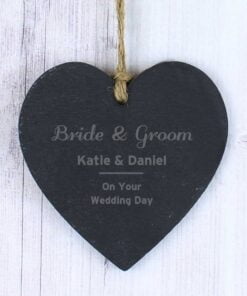 Personalised Classic Slate Heart Decoration