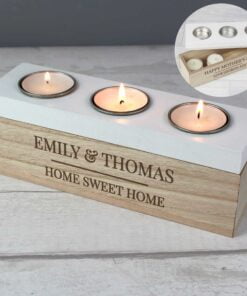 Personalised Classic Triple Tea Light Box