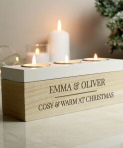 Personalised Classic Triple Tea Light Box