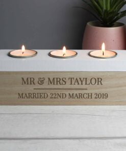 Personalised Classic Triple Tea Light Box