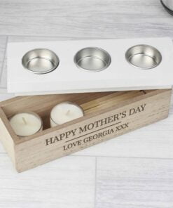 Personalised Classic Triple Tea Light Box