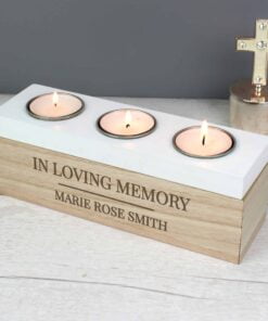 Personalised Classic Triple Tea Light Box