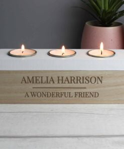 Personalised Classic Triple Tea Light Box