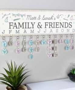 Personalised Classroom Office Birthday Planner Plaque with Customisable Discs