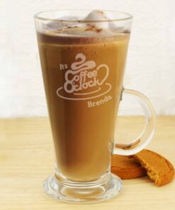 Personalised Coffee O Clock Latte Glass