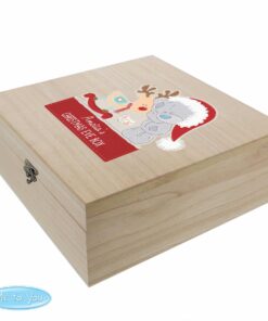 Personalised Colourful Tiny Tatty Teddy Large Wooden Christmas Eve Box