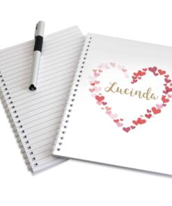 Personalised Confetti Hearts A5 Notebook