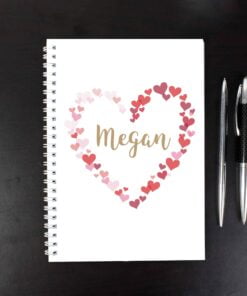 Personalised Confetti Hearts A5 Notebook