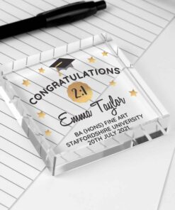 Personalised Congratulations Graduation Large Crystal Token