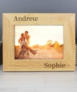 Personalised Couples 6×4 Oak Finish Photo Frame