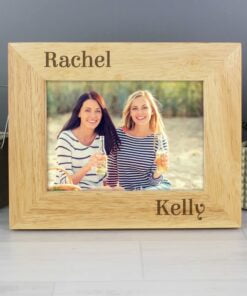 Personalised Couples 6×4 Oak Finish Photo Frame