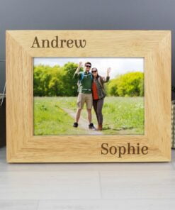 Personalised Couples 6×4 Oak Finish Photo Frame