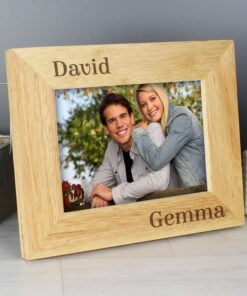Personalised Couples 6×4 Oak Finish Photo Frame