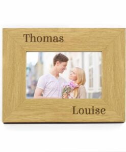 Personalised Couples 6×4 Oak Finish Photo Frame