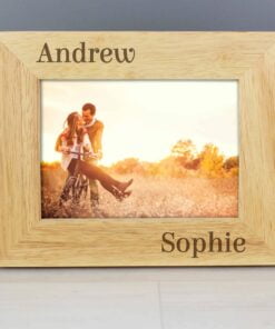 Personalised Couples 7×5 Landscape Wooden Photo Frame