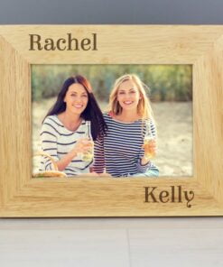 Personalised Couples 7×5 Landscape Wooden Photo Frame