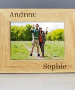Personalised Couples 7×5 Landscape Wooden Photo Frame