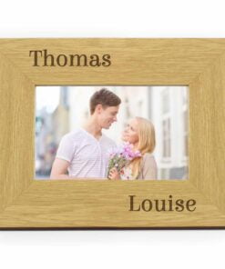 Personalised Couples 7×5 Landscape Wooden Photo Frame