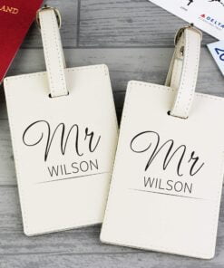 Personalised Couples Classic Cream Luggage Tags