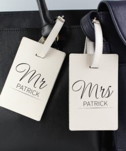 Personalised Couples Classic Cream Luggage Tags