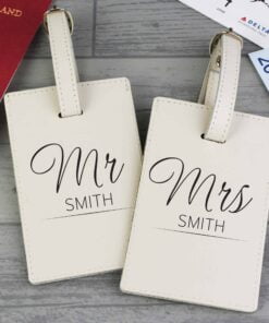 Personalised Couples Classic Cream Luggage Tags