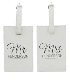 Personalised Couples Classic Cream Luggage Tags
