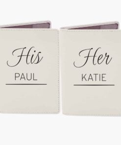 Personalised Couples Cream Passport Holders