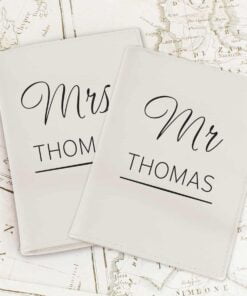 Personalised Couples Cream Passport Holders