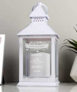 Personalised Couple’s Floral White Lantern