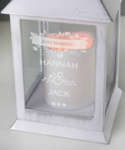 Personalised Couple’s Floral White Lantern