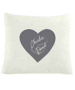 Personalised Couples Heart Cushion Cover