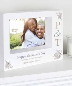 Personalised Couples Initials 7×5 Landscape Box Photo Frame