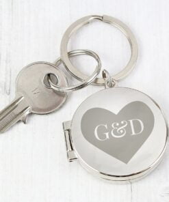 Personalised Couples Initials Photo Keyring