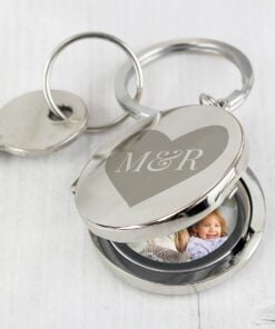 Personalised Couples Initials Photo Keyring
