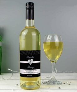 Personalised Couples White Wine – Black Design