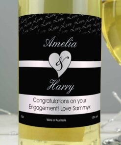 Personalised Couples White Wine – Black Design