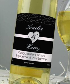 Personalised Couples White Wine – Black Design