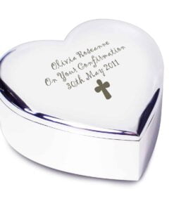 Personalised Cross Heart Trinket Box