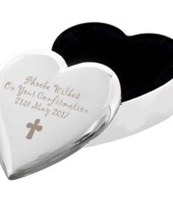 Personalised Cross Heart Trinket Box
