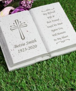Personalised Cross Memorial Book