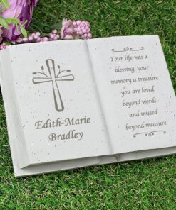 Personalised Cross Memorial Book