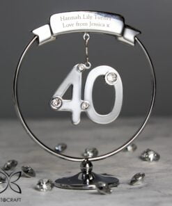 Personalised Crystocraft 40th Celebration Ornament